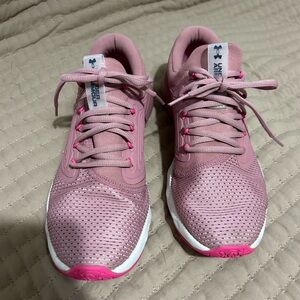 Under Armour Women's Sneakers in Pink and White